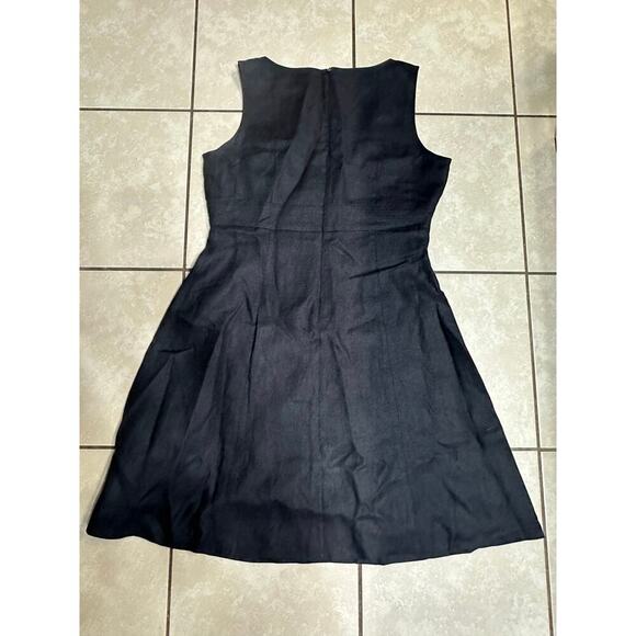 Talbots Women Dress Black 14P Petite A Line Sleeveless Irish Linen Sheath Resort - Picture 4 of 10